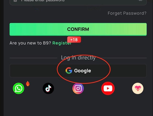 b9 login without app screenshot